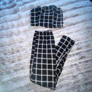 Checkered bandeau set